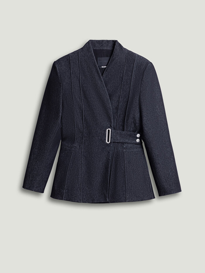 Nocturne Vatkalı Kruvaze Denim Ceket