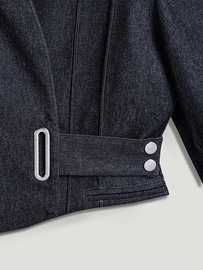 Nocturne Vatkalı Kruvaze Denim Ceket