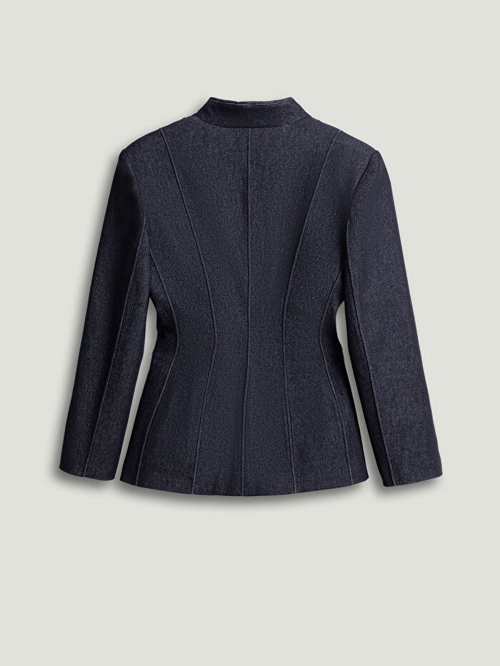 Nocturne Vatkalı Kruvaze Denim Ceket