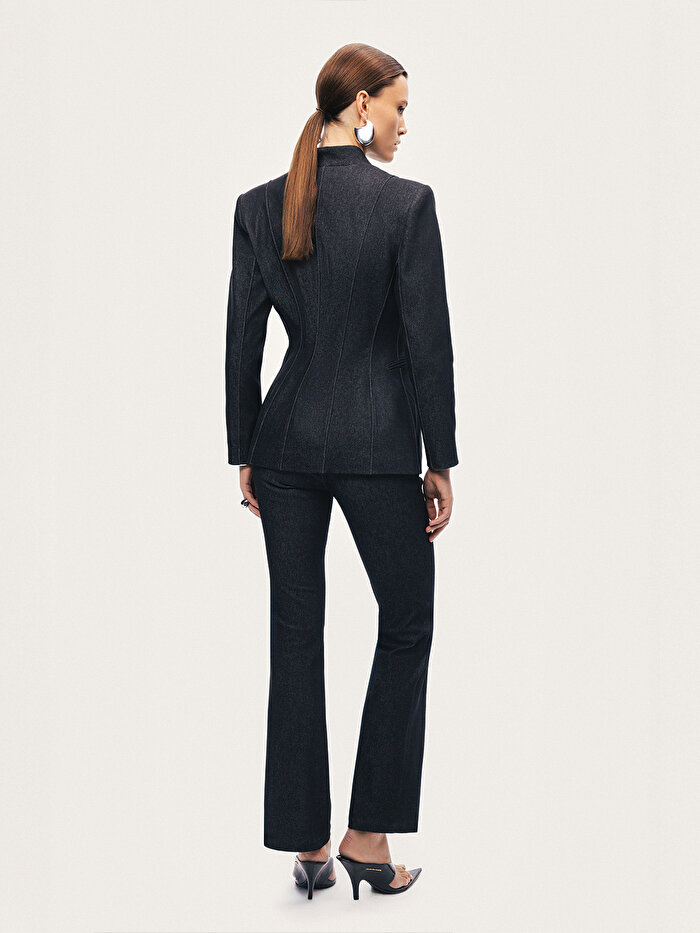 Nocturne Vatkalı Kruvaze Denim Ceket