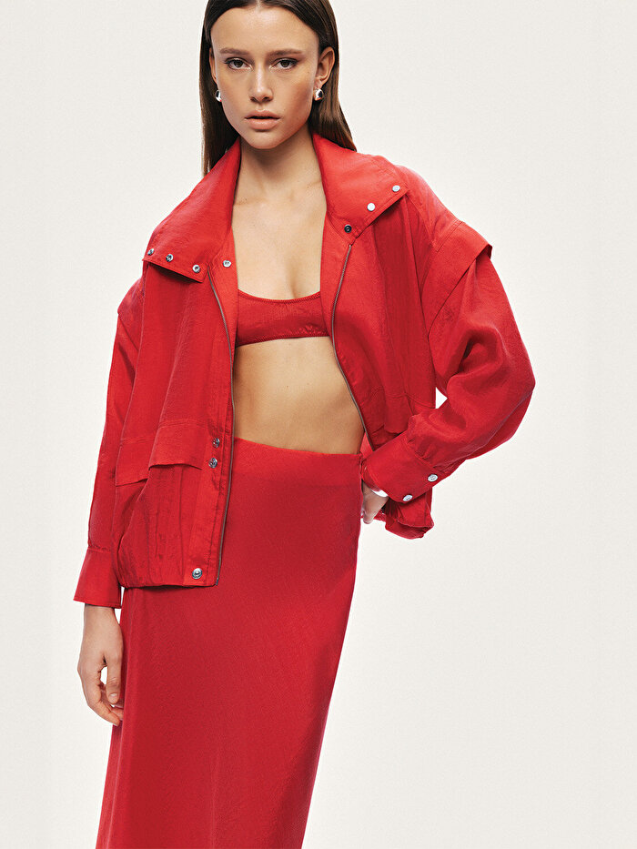 Nocturne Zımba Detaylı Dik Yaka Ceket