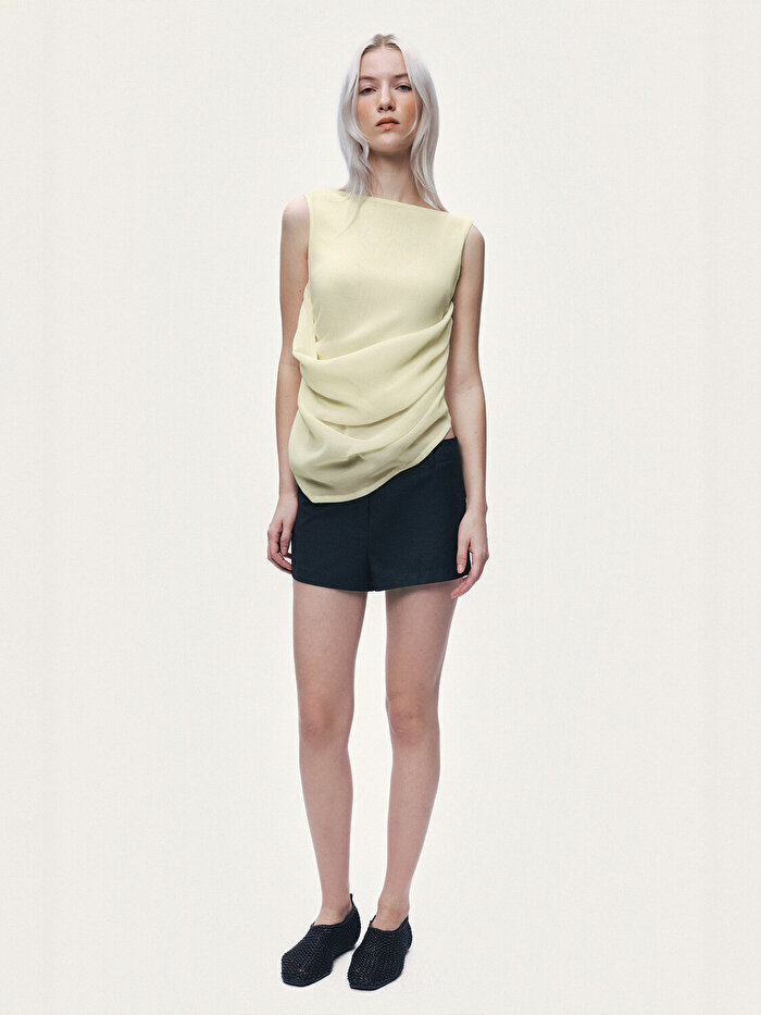 Nocturne Dökümlü Drape Detaylı Bluz