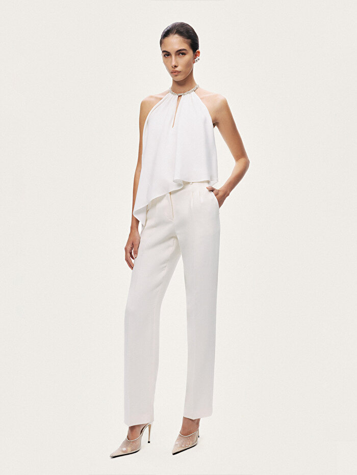 Nocturne Taş Detaylı Asimetrik Bluz