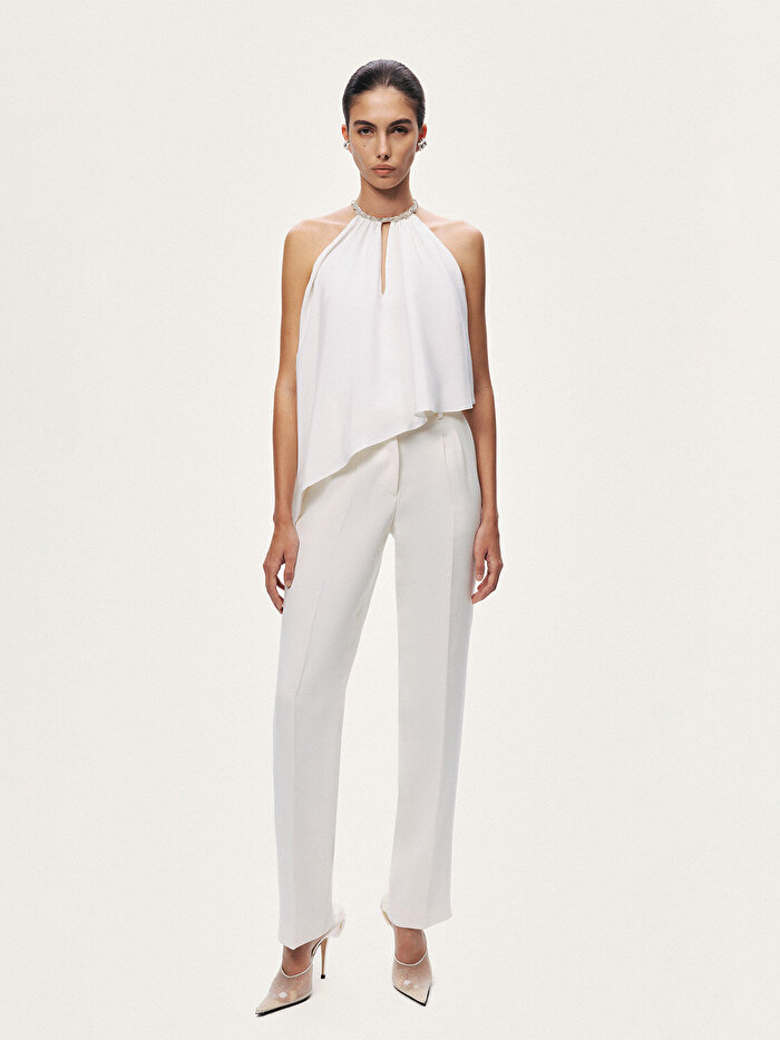 Nocturne Taş Detaylı Asimetrik Bluz