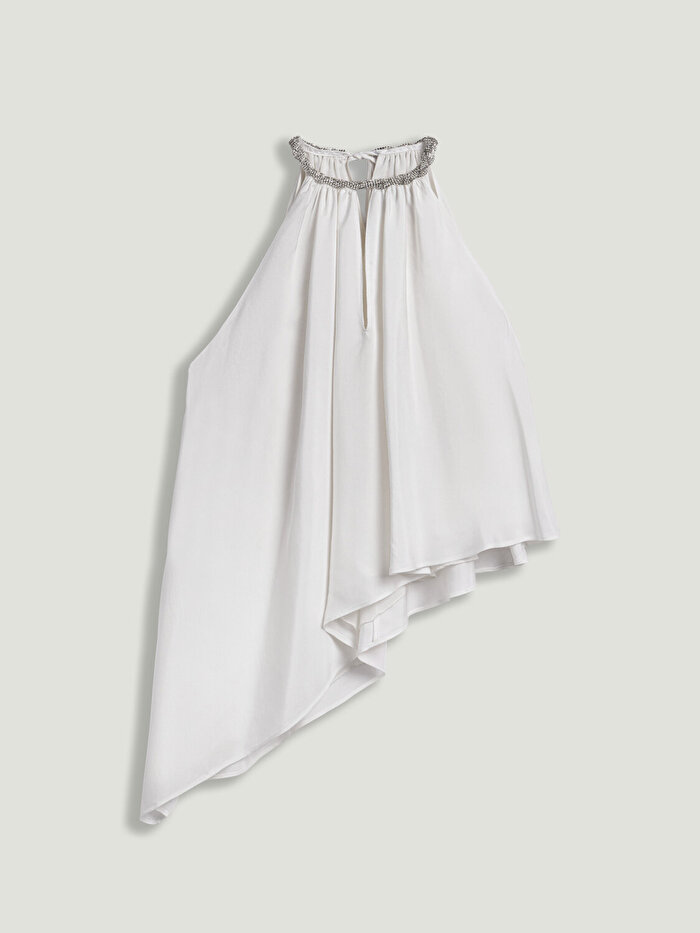 Nocturne Taş Detaylı Asimetrik Bluz