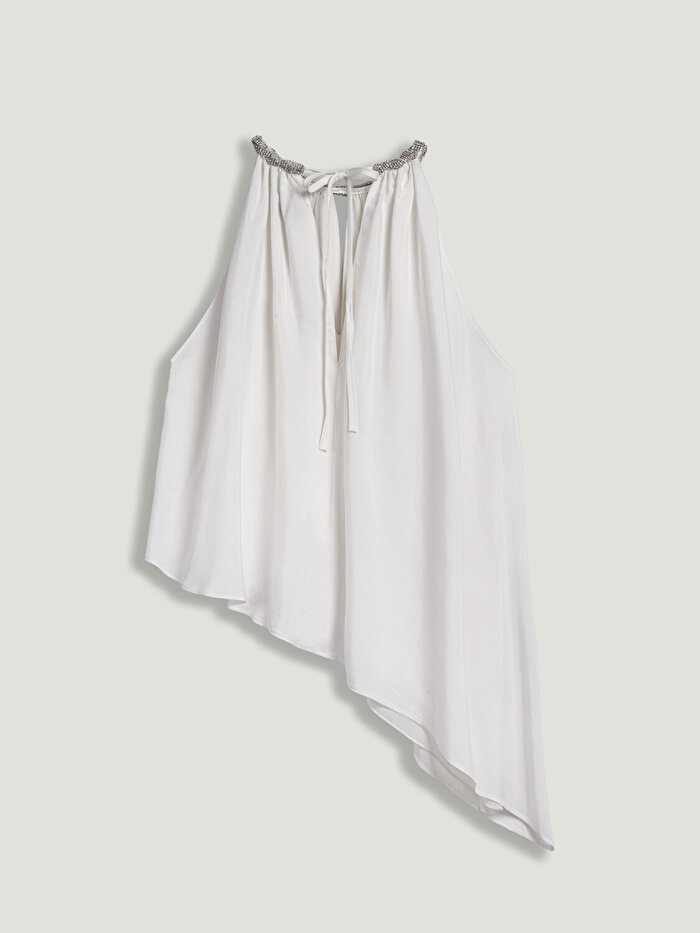 Nocturne Taş Detaylı Asimetrik Bluz