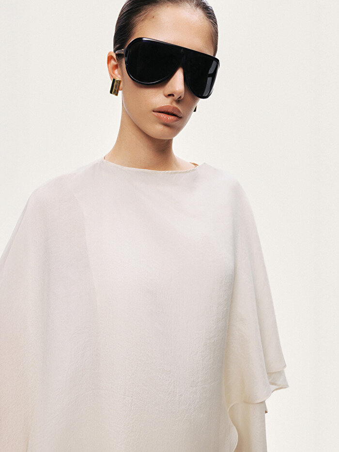 Nocturne Dökümlü Yarasa Kol Bluz