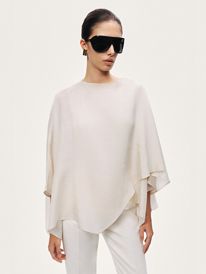 Nocturne Dökümlü Yarasa Kol Bluz