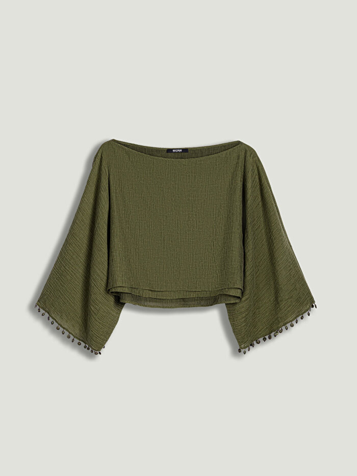 Nocturne Aksesuar Detaylı Kayık Yaka Bluz