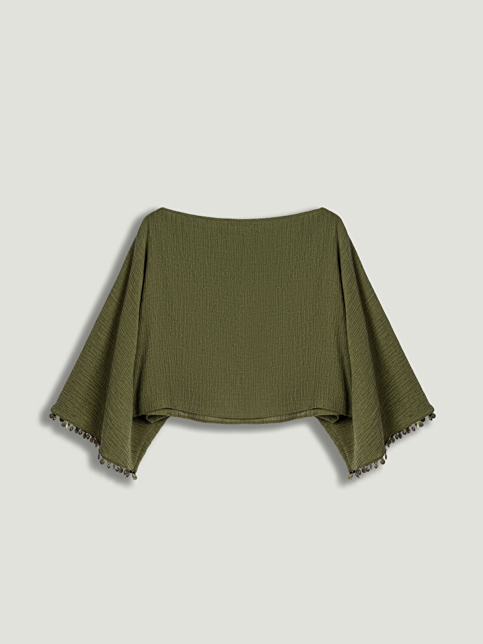 Nocturne Aksesuar Detaylı Kayık Yaka Bluz