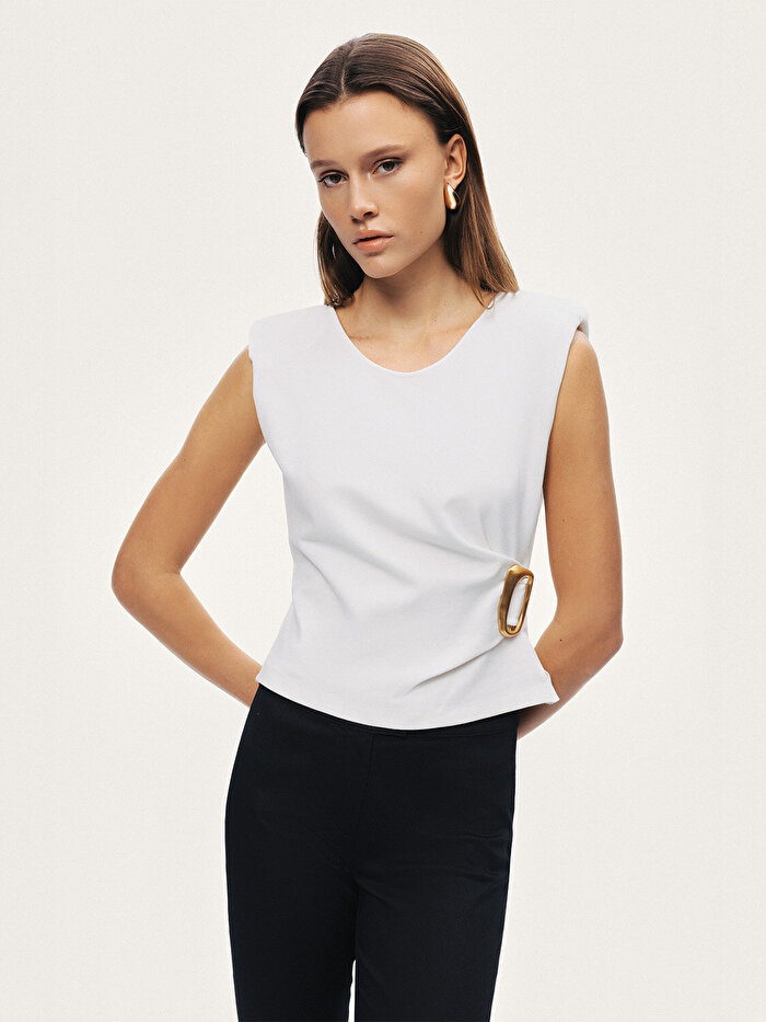 Nocturne Bel Aksesuarlı Vatkalı Bluz