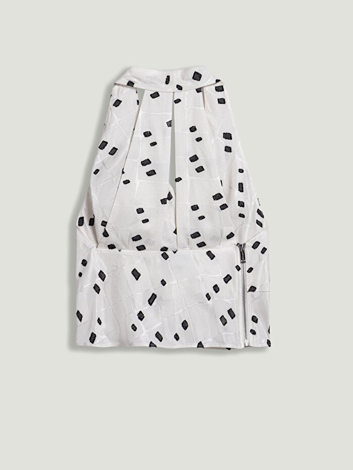 Nocturne Halter Yaka Desenli Bluz