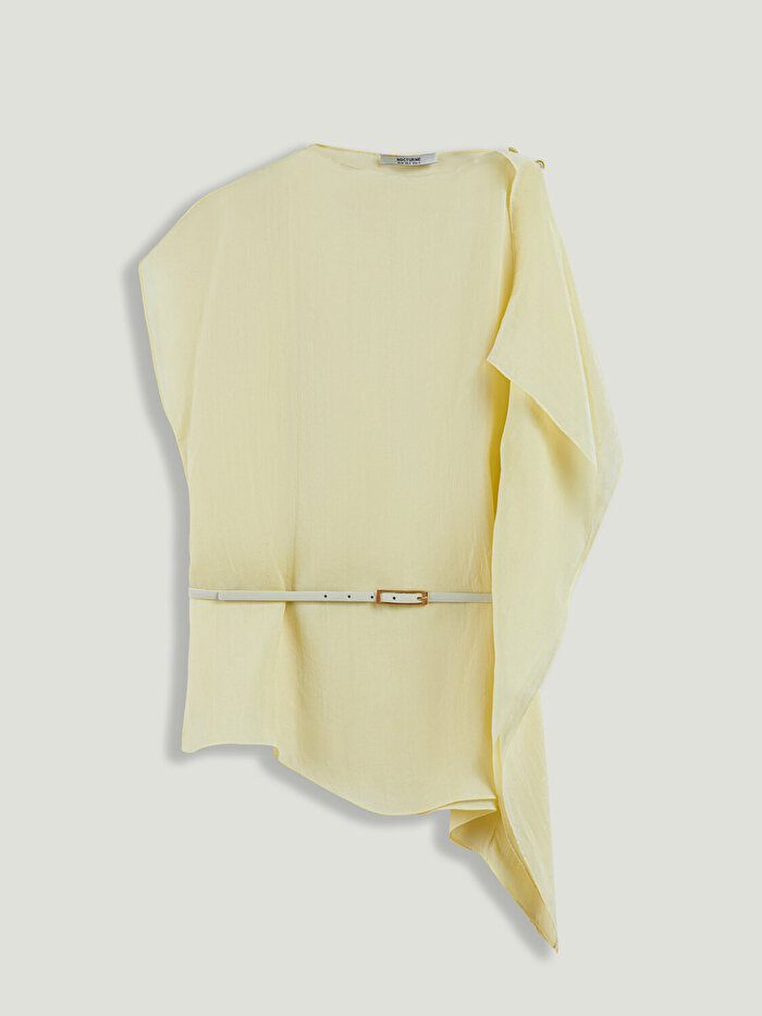 Nocturne Kemer Detaylı Asimetrik Bluz