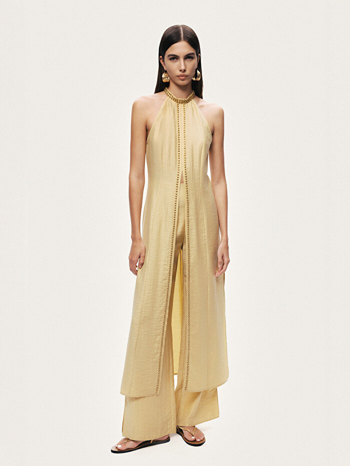 Nocturne Zımba Detaylı Yırtmaçlı Bluz