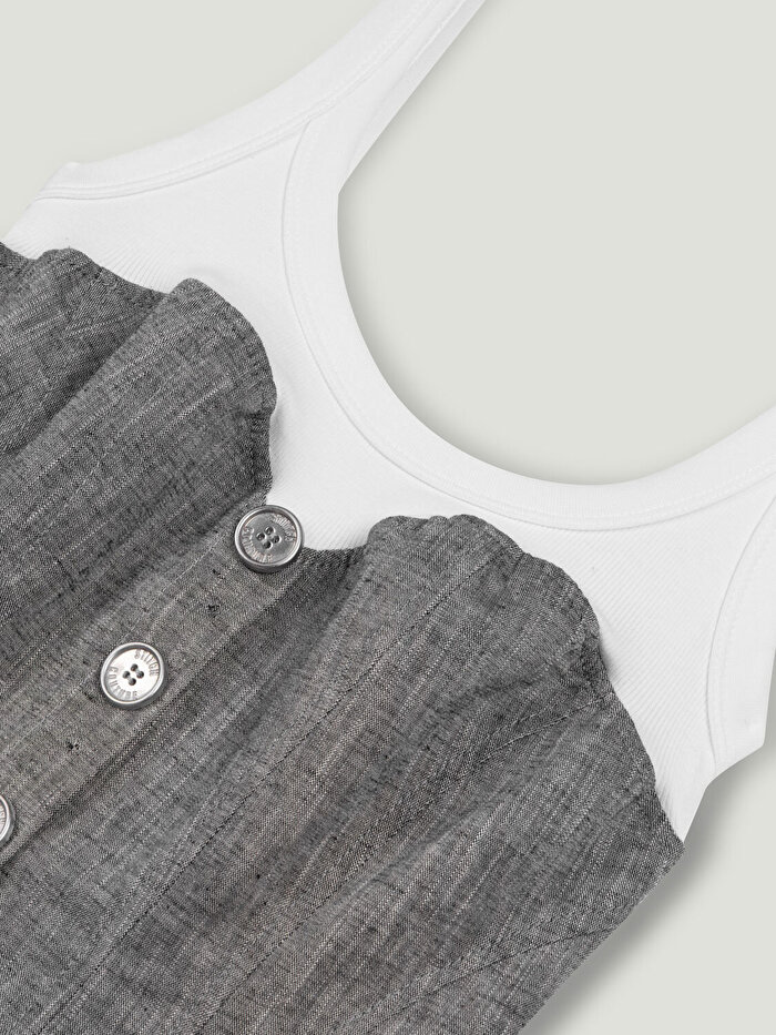 Nocturne Düğmeli Korse Detaylı Bluz