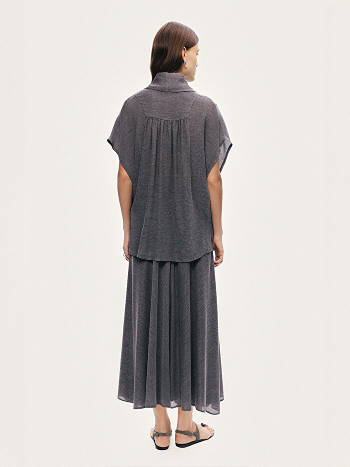 Nocturne Kruvaze Yaka Dökümlü Bluz