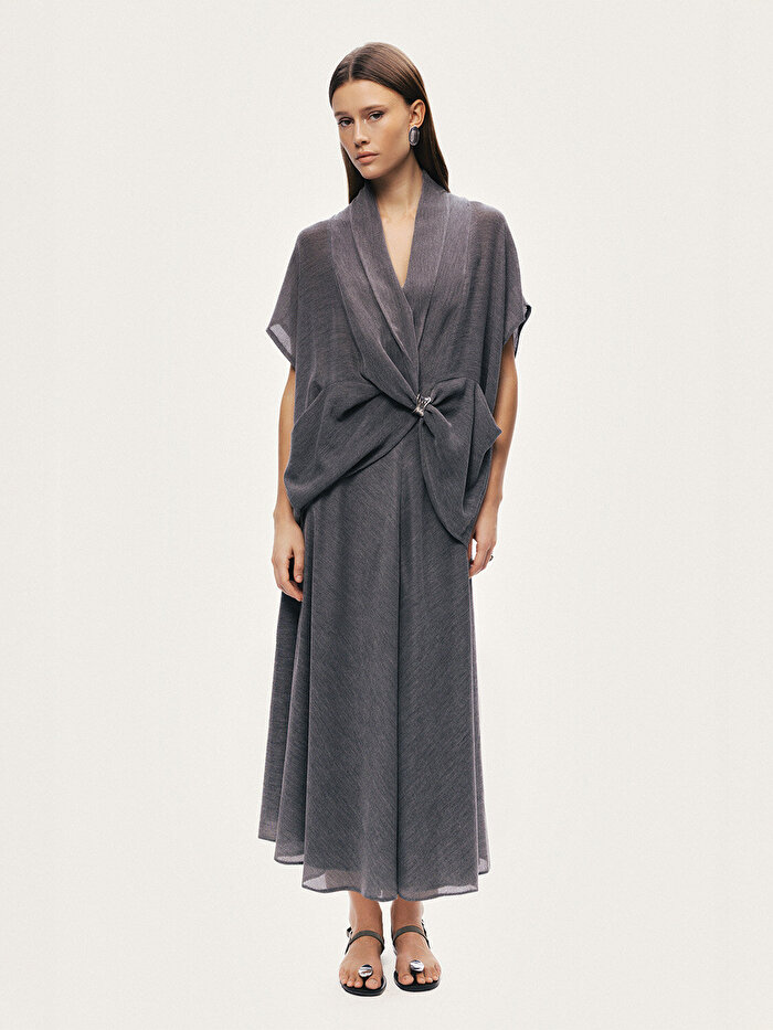 Nocturne Kruvaze Yaka Dökümlü Bluz