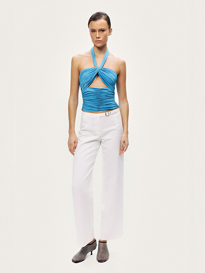 Nocturne Pencere Detaylı Drapeli Bluz