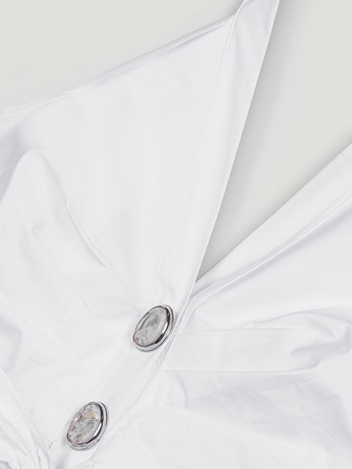 Nocturne Aksesuar Detaylı Halter Yaka Bluz