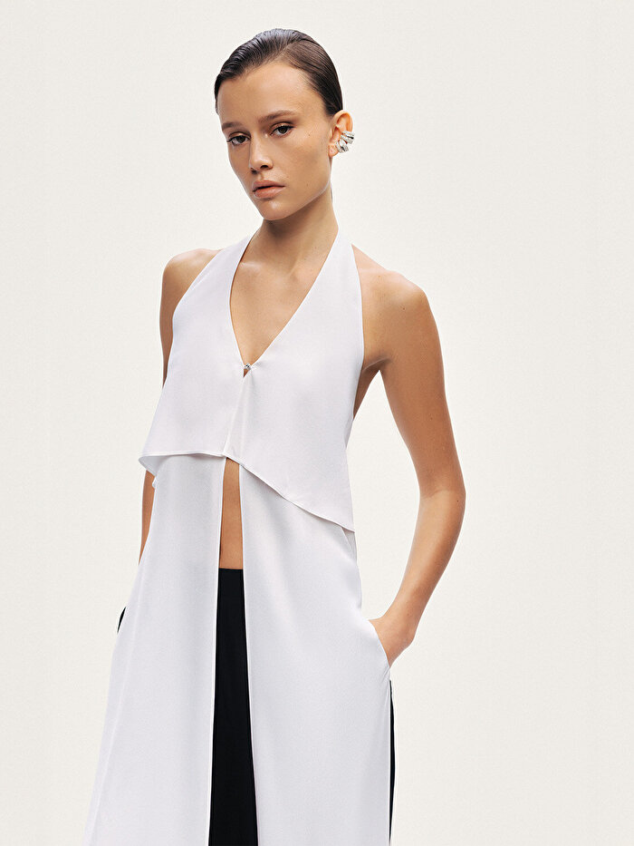 Nocturne Halter Yaka Yırtmaçlı Bluz