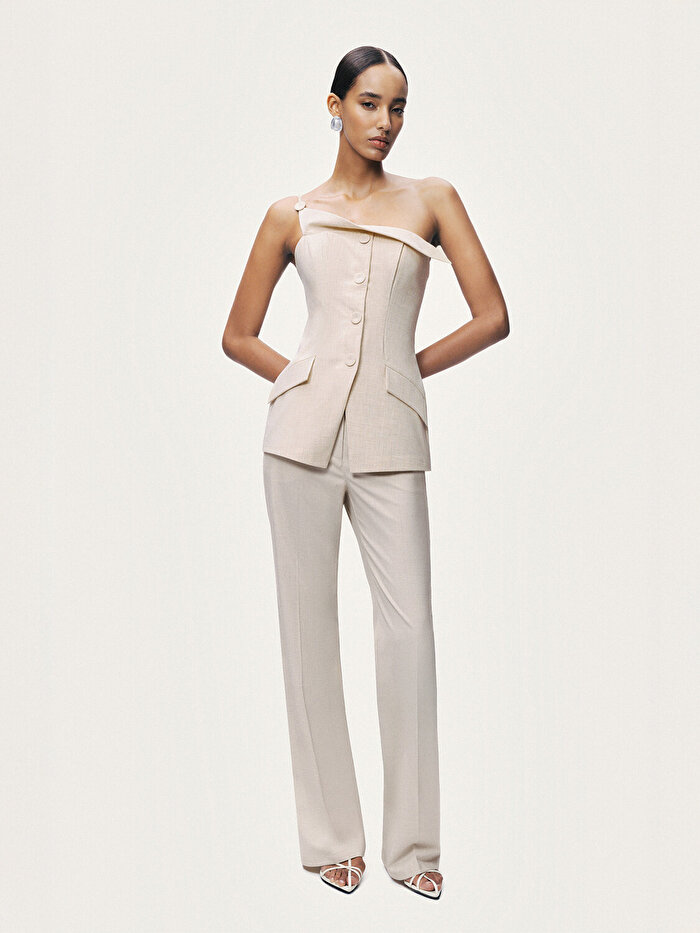 Nocturne Tek Omuz Asimetrik Yaka Bluz