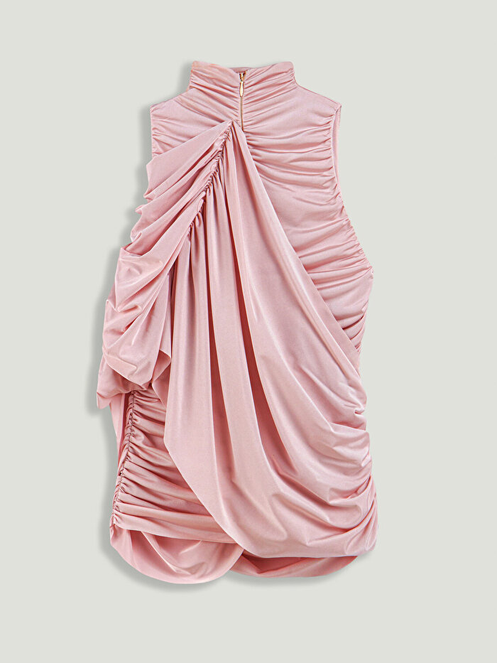 Nocturne Asimetrik Kol Detaylı Drapeli Bluz