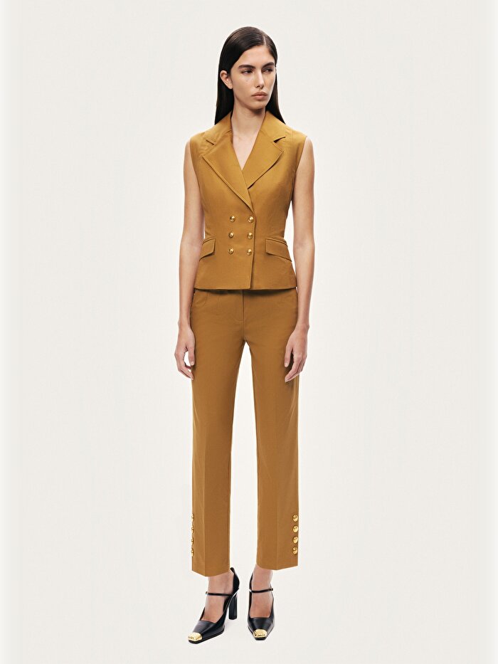 Nocturne Gold Detaylı Kruvaze Yelek