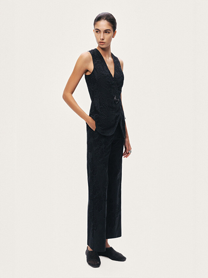 Nocturne Aksesuarlı Brode Detaylı Yelek