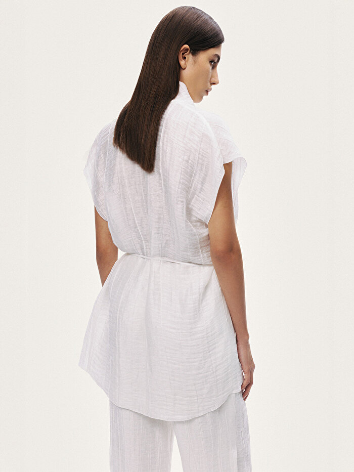 Nocturne Kırışık Detaylı Kruvaze Yelek