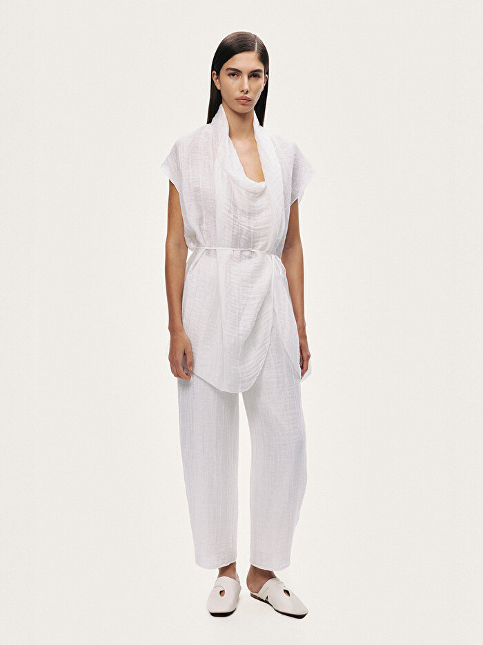 Nocturne Kırışık Detaylı Kruvaze Yelek