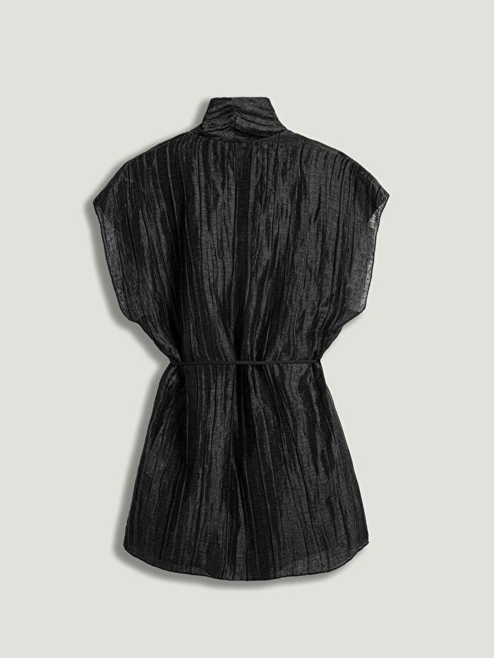 Nocturne Kırışık Detaylı Kruvaze Yelek