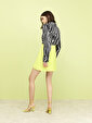 Zebra Desen Oversize Keten Gömlek