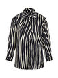 Zebra Desen Oversize Keten Gömlek