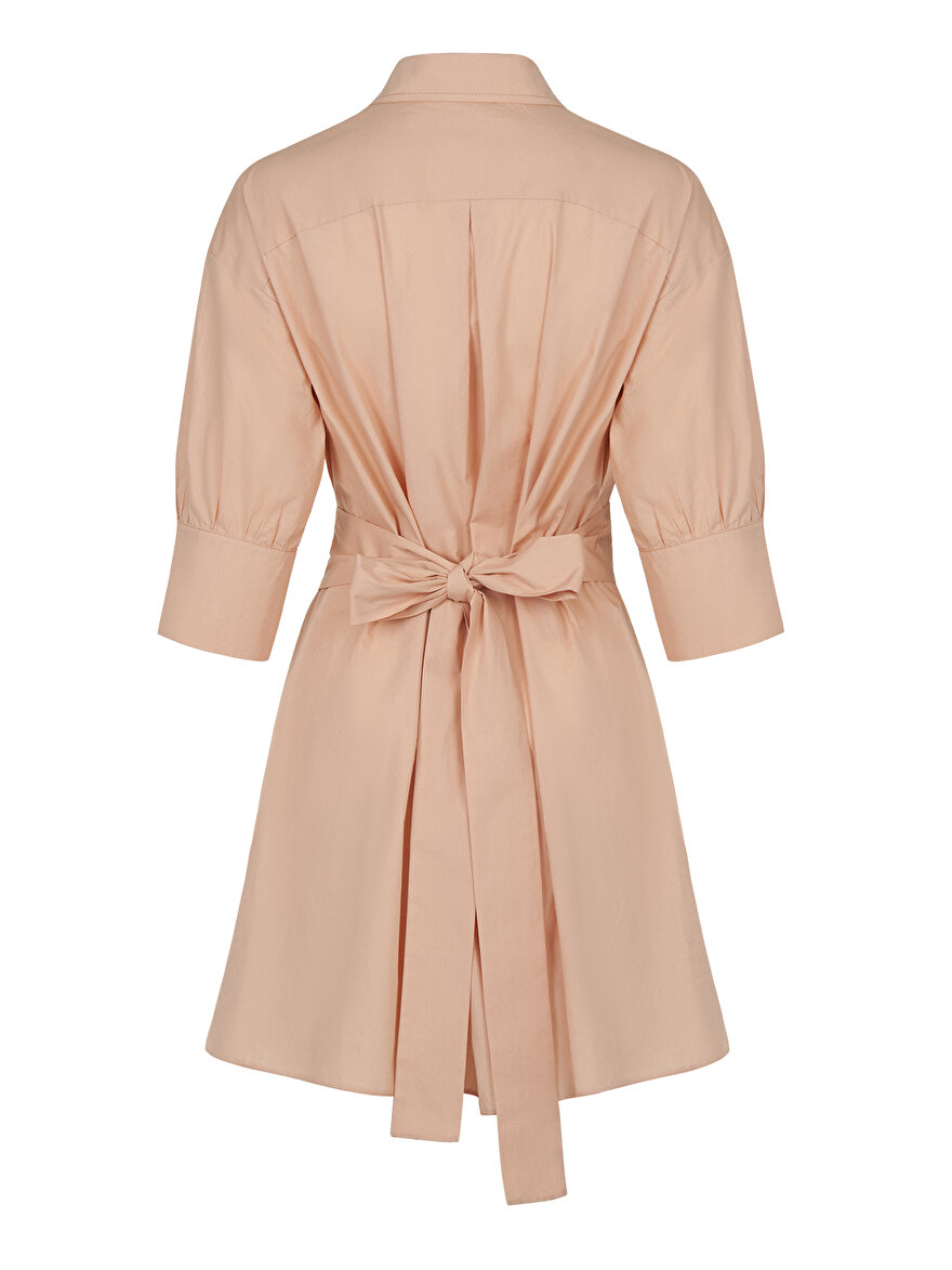 Nocturne Kuşaklı Poplin Mini Elbise