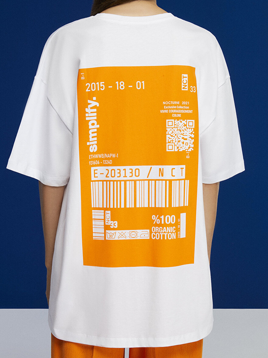 Nocturne Baskılı Oversize T-Shirt