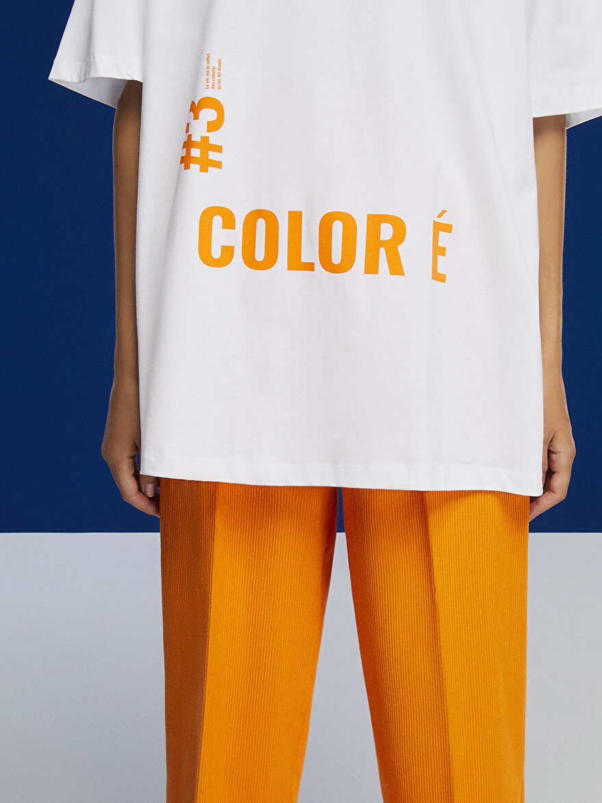 Nocturne Baskılı Oversize T-Shirt