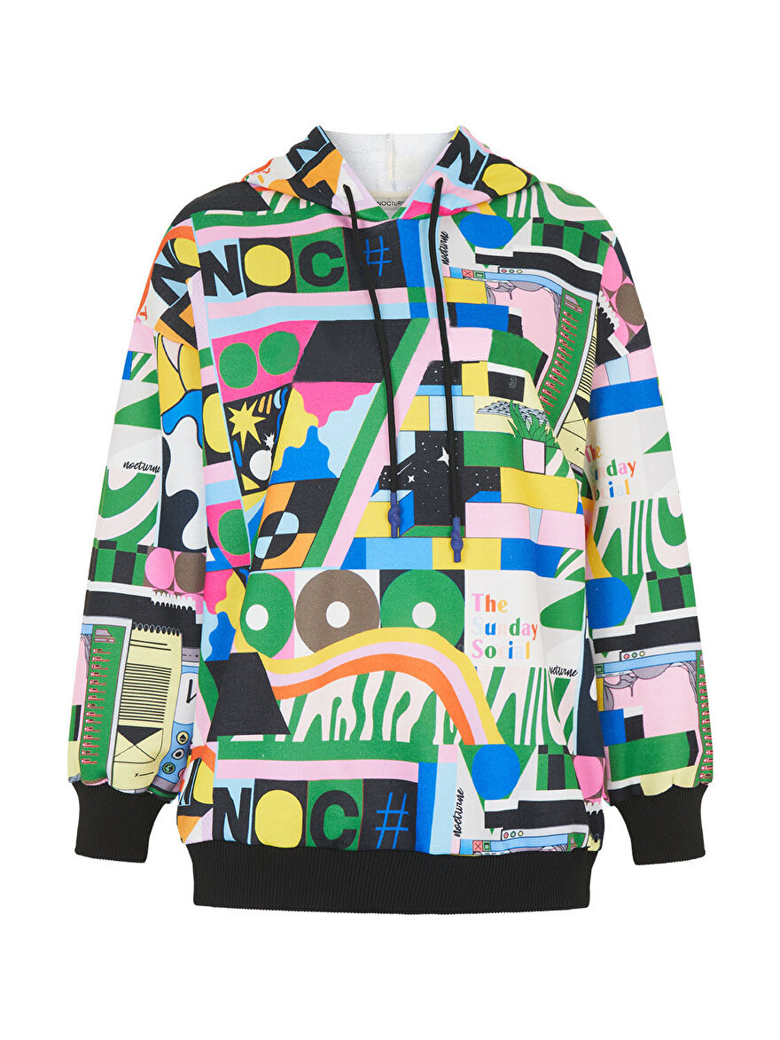 Nocturne Desenli Oversize Sweatshirt