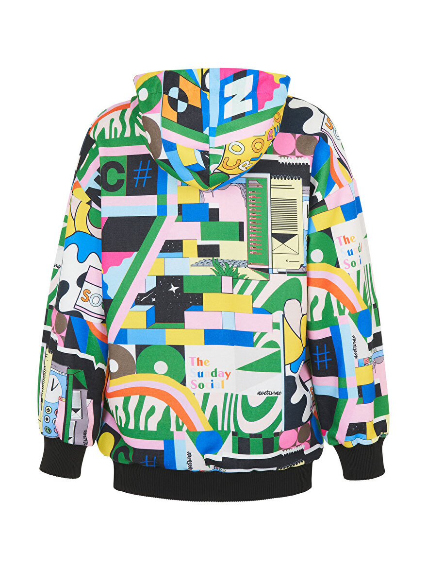 Nocturne Desenli Oversize Sweatshirt