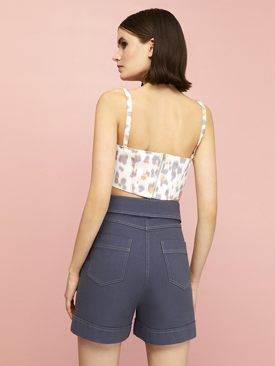 Nocturne Bel Detaylı Mini Denim Şort