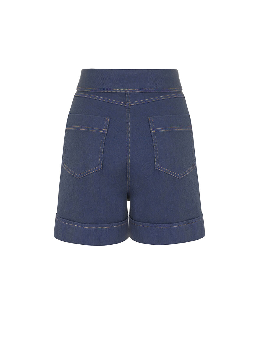 Nocturne Bel Detaylı Mini Denim Şort