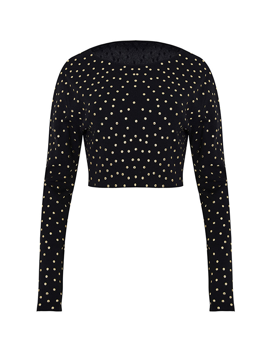 Nocturne Zımba Detaylı Triko Crop Top