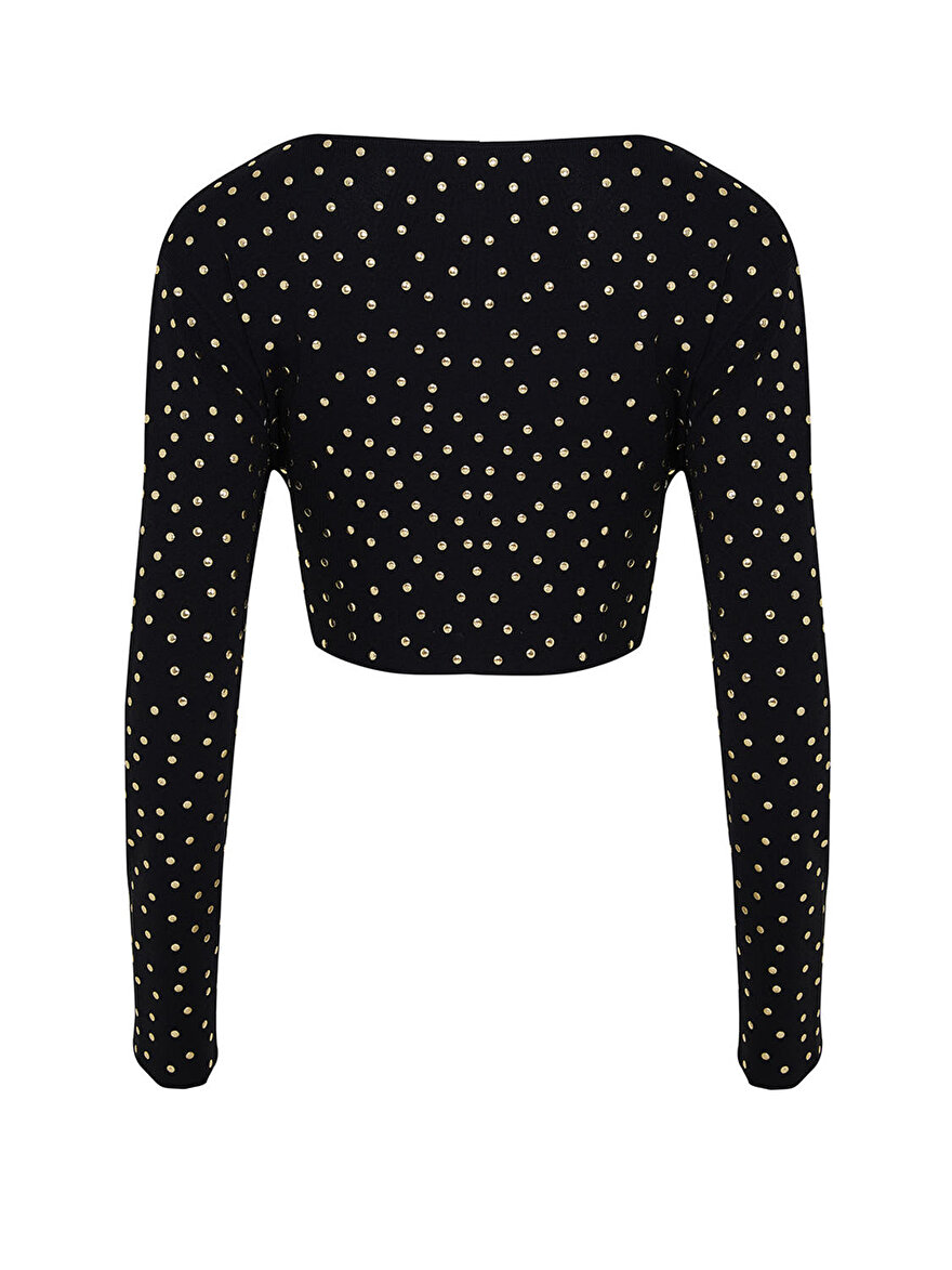 Nocturne Zımba Detaylı Triko Crop Top