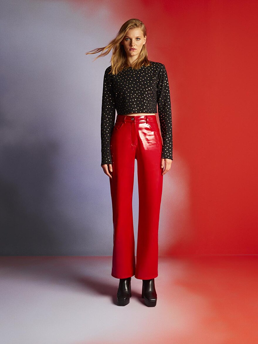 Nocturne Zımba Detaylı Triko Crop Top