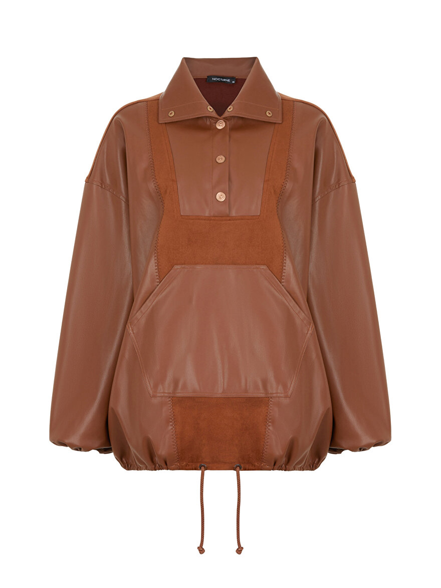 Nocturne Süet Garnili Oversize Sweatshirt