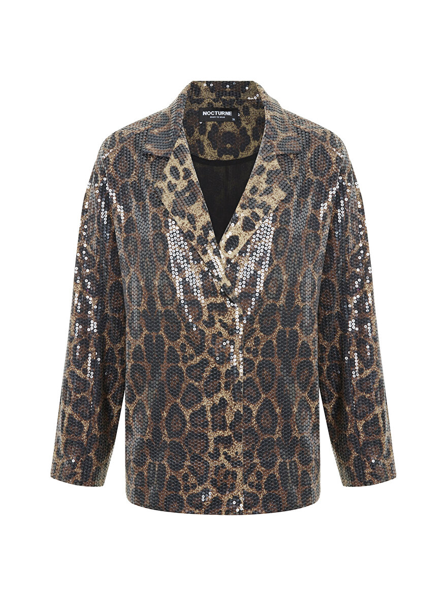 Nocturne Leopar Desenli Ceket