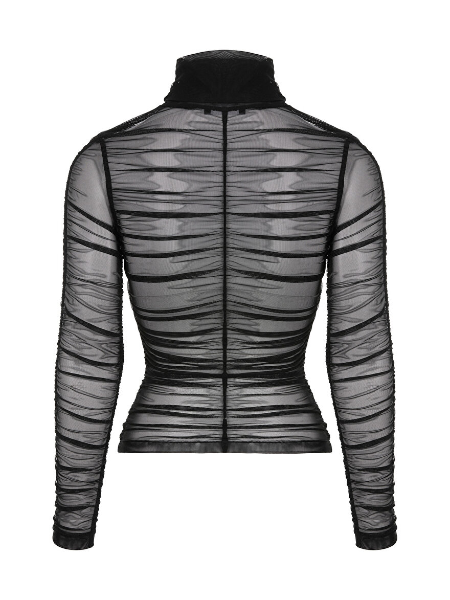 Nocturne Drape Detaylı Tül Bluz