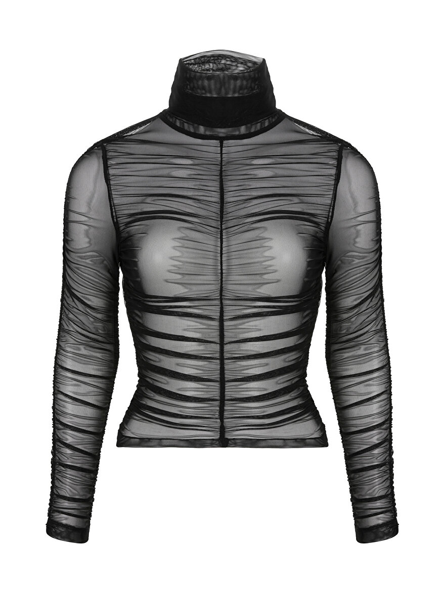 Nocturne Drape Detaylı Tül Bluz