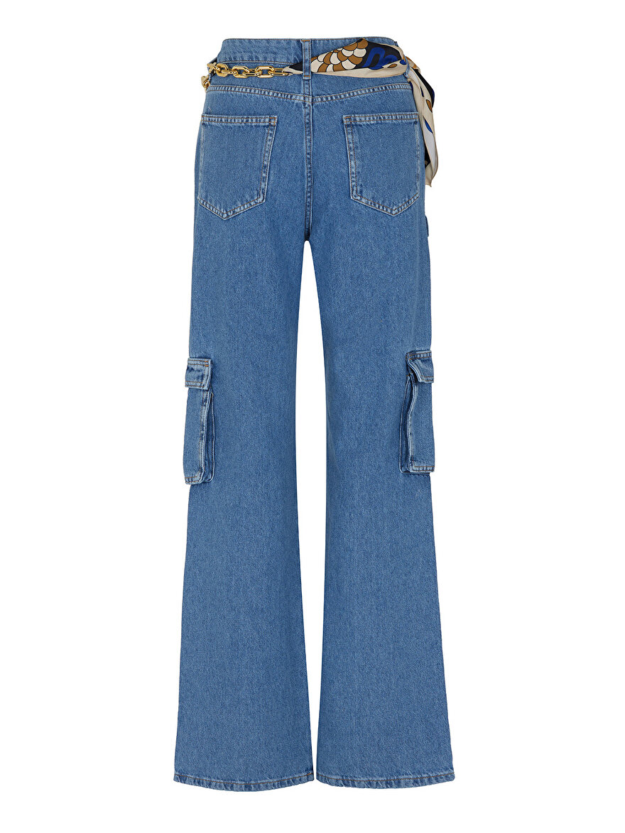 Nocturne Zincir Fular Kemerli Jean Pantolon