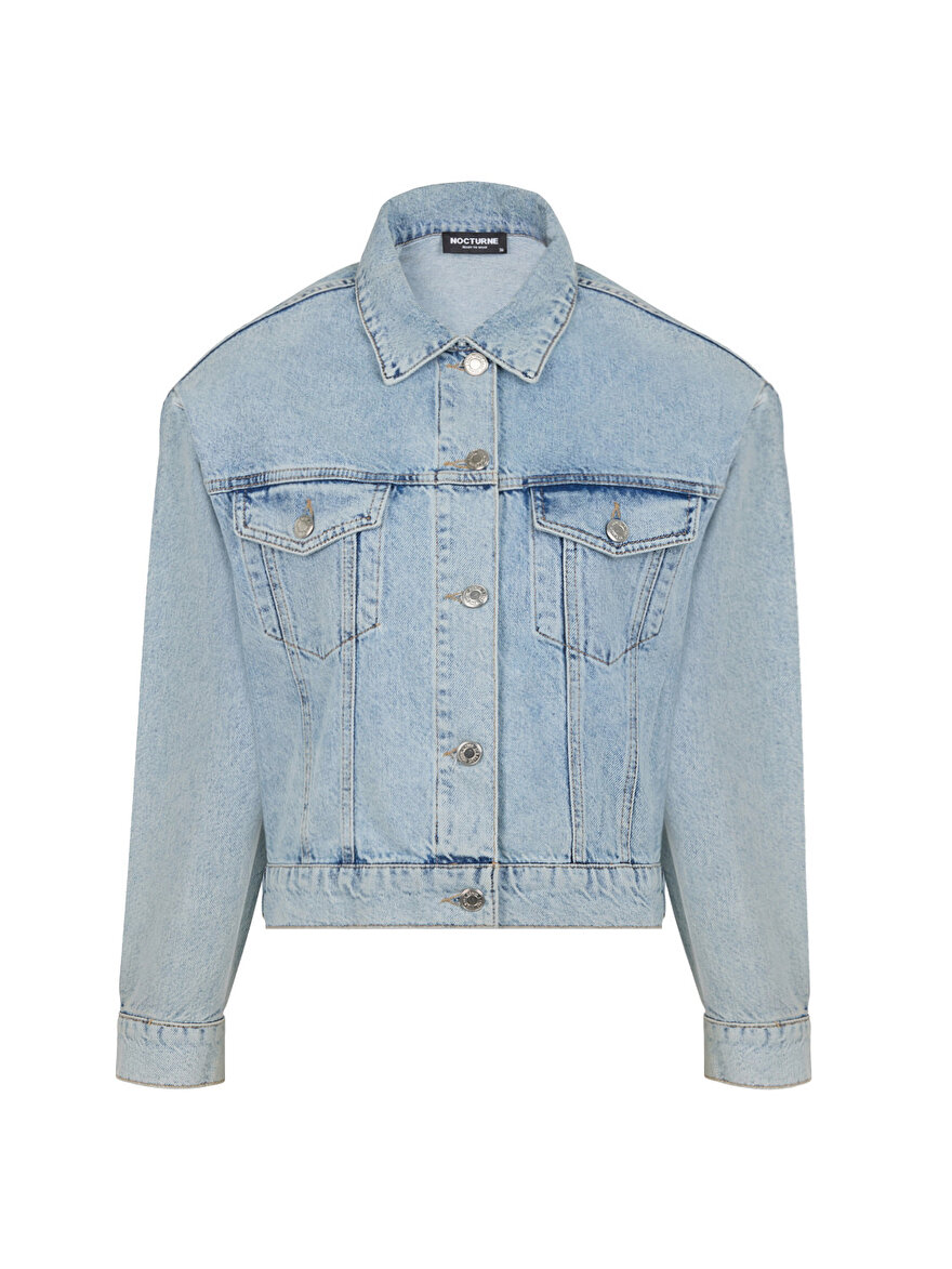 Nocturne Vatkalı Denim Crop Ceket