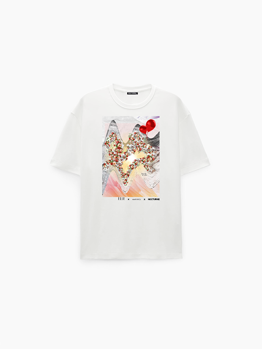 Nocturne ELLE X HANDE ERÇEL X NOCTURNE Özel Tasarım Oversize T-shirt